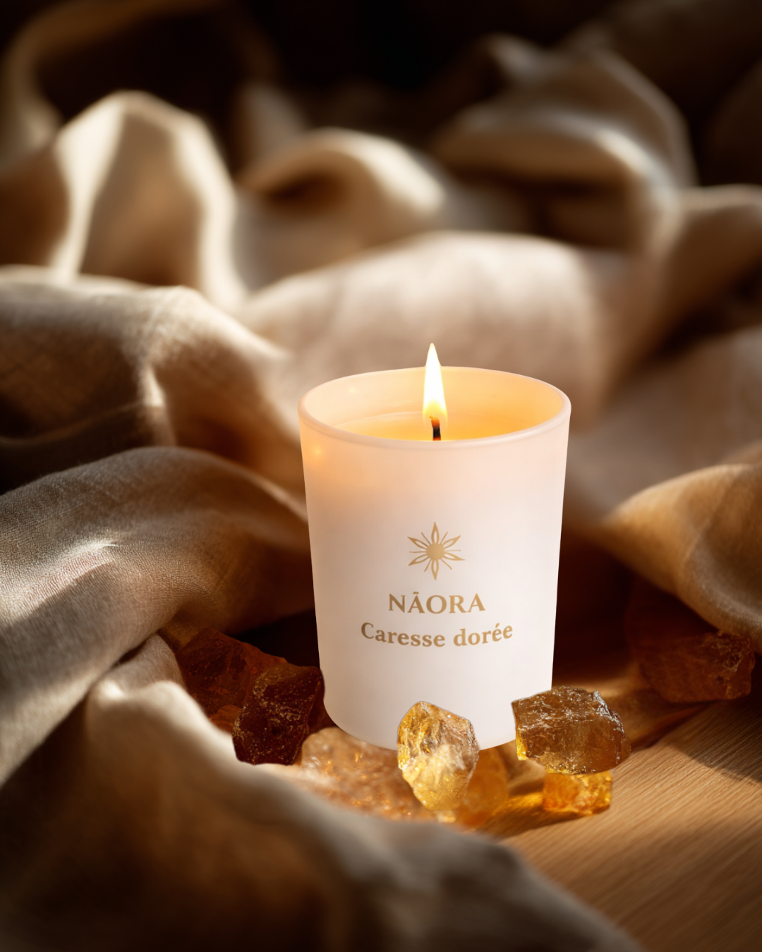 Bougie NĀORA — Caresse Dorée (Ambre)